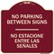 Signmission No Parking Between Signs No Estacione Entre Las Senales Heavy-Gauge Alum, 18" x 18", BU-1818-23761 A-DES-BU-1818-23761 - alternate 1